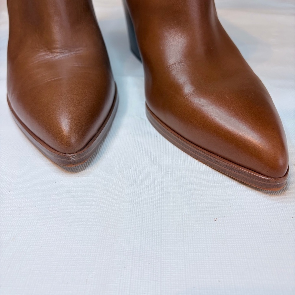 Marc Fisher Brown Leather Heeled Boots - Picture 4 of 9